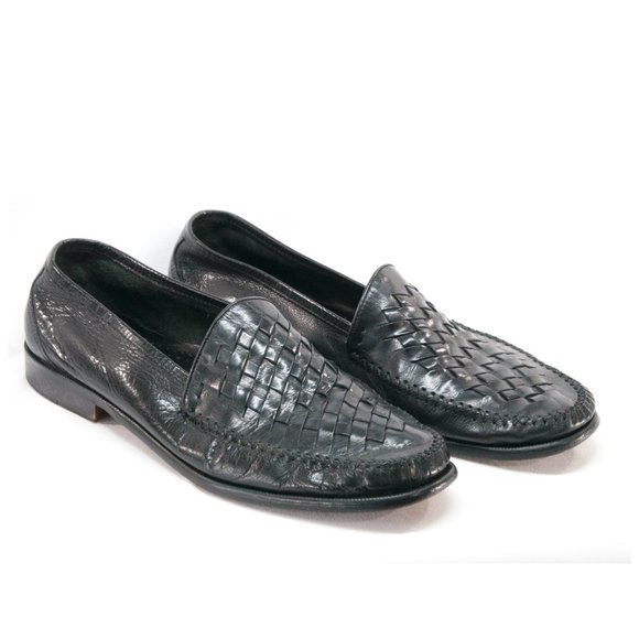 Alfani Mens black Italian woven loafers sz 11.5 main image 6